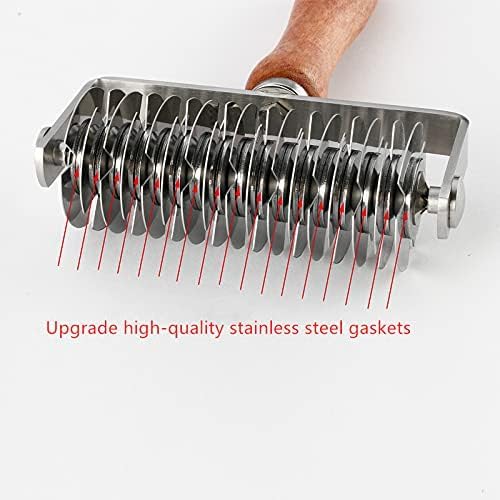 Stainless Steel lattice dough cutter,Dough Lattice Top Cookie Pie Pizza Bread Pastry Crust Roller Cutter,Pastry Wheel Cutter Lattice Roller Cutter, pastry lattice roller,Wood Handle