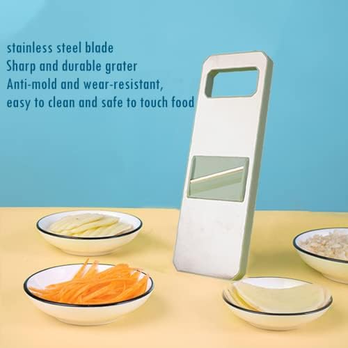 Multipurpose Vegetable Chopper with 6 Adjustable Stainless Steel Onion Blades, Cheese Chopper Grater, Manual Food Slicer with Drain Box and Blade Storage Box