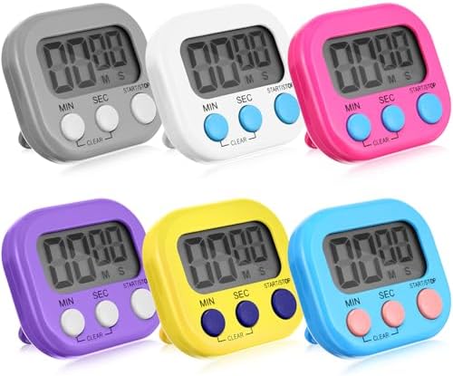 Weewooday 24 Pcs Digital Kitchen Timer Bulk, Novel Color