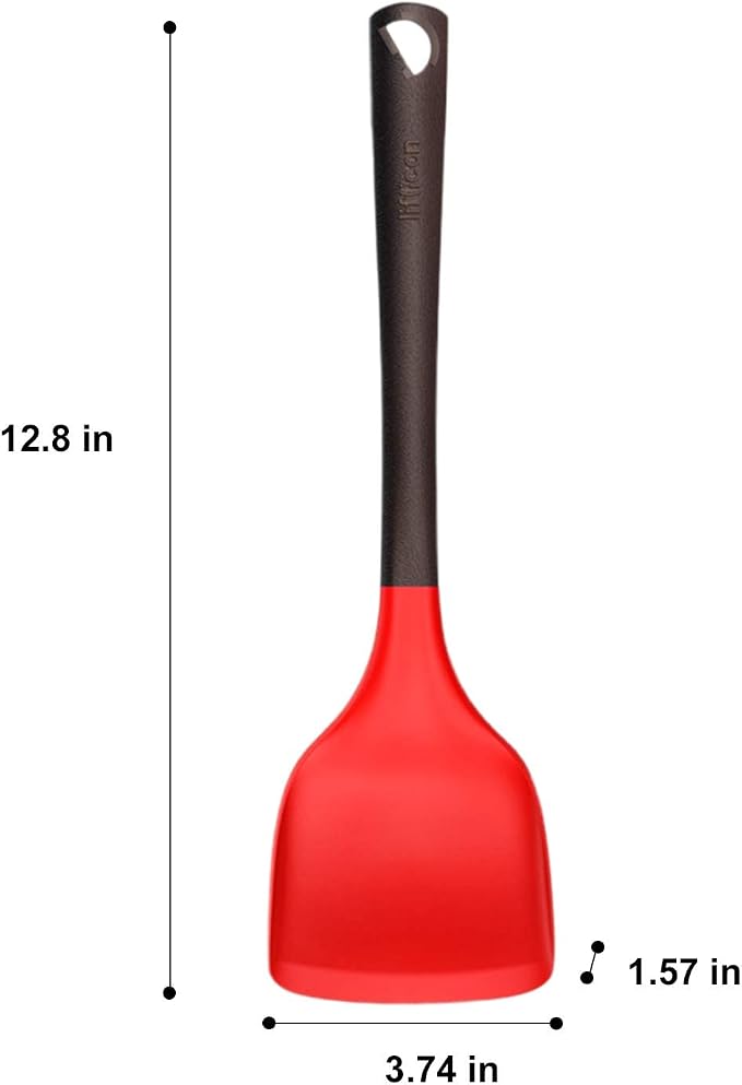Liflicon Flexible Silicone Turner Spatula with Food Grade Silicone Heat Resistant Up to 446 Degree Fahrenheit Best Silicone Kitchen Utensils Turner for Cooking-Chacha Turner