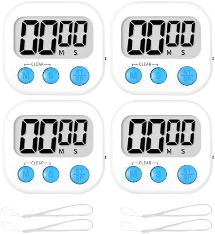 ZILLEEN Classroom Timer for Kids Teachers 4 Pack Digital Timers White