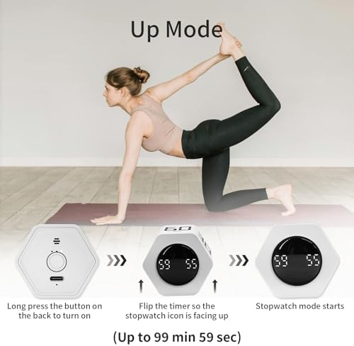 LUCKY TIME Flip Productivity Timer, 1, 5, 10, 30, 60 Min, Desk Cube Timer