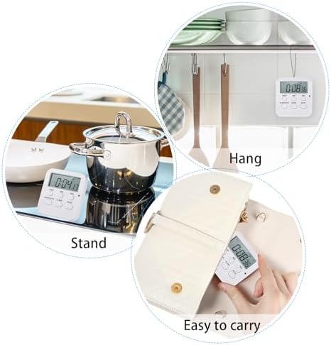 Weewooday 12 Pcs Digital Kitchen Magnetic Timer Bulk Classroom Count up Countdown Egg Timer Cute Desk Stopwatch for Back to School Teacher Kids Cooking Office(White,Cute Style)