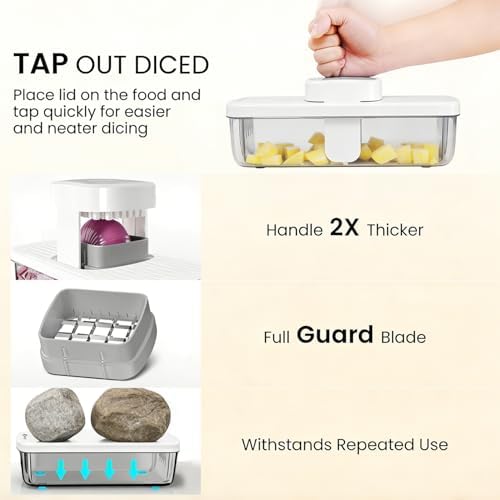 Vegetable Chopper Mandoline Slicer 8-in-1 with Container, 8 Blades for Onion, Veggie & Fruit, Easy Food Slicer Dicer Cutter, Kitchen Gadgets & Essentials