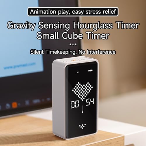 Visual Timer, Rechargeable Digital Hourglass Timer with LED Display