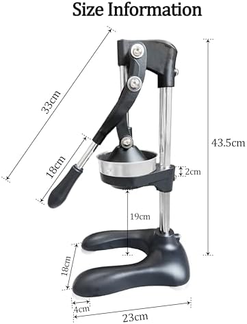 LIU&LIU Citrus Fruit Squeezer,Hand Press Fruit Juicer with Four Suction Cups,Manual Citrus Juicer,Solid Black