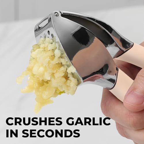 Zulay Kitchen Metal Comfort Grip Garlic Press