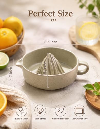 Ceramic Lemon Juicer Manual Hand Juicer Orange Squeezer Bowl with Handle