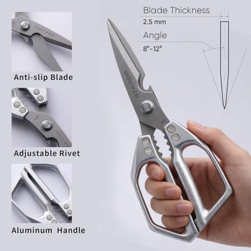 Kitchen Scissors for Food Seafood, BBQ Meat Scissor Heavy Duty, Heavy Duty Poultry Shears All Purpose Kitchen Shear for Food Japan, Cooking Scissors Cutting Bone Chicken Shears, Gift for Men Women
