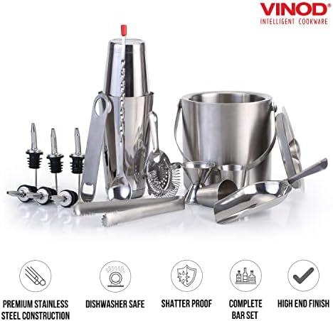 Vinod Stainless Steel Cocktail Set, 17-Piece Bar Accessories, for Parties