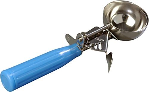 Carlisle FoodService Products Disher Scoop with Blue Handle – 2.75 oz Portion Scoop Stainless Steel Scoopers for Food, Use for Restaurants and Catering, One-Piece Design
