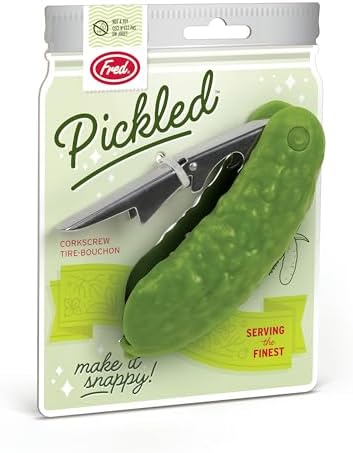 Genuine Fred PICKLED Corkscrew, Multi,function bar tool, Double,hinged lever corkscrew and foli cutter, Great gift