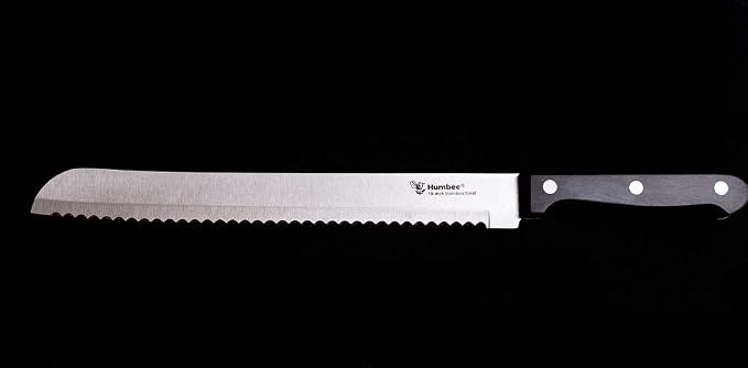 10 Inch Serrated Bread Knife, Premium Stainless Steel Blade with Wave Edge, Full Tang Handle, Razor Sharp Knife for Bread, Durable Professional Kitchen Knife