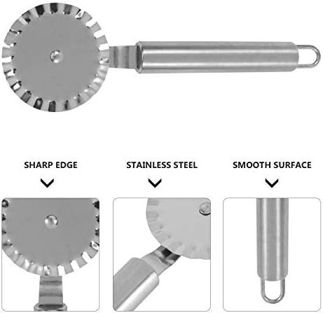 Abaodam ravioli cutter pizza steel pasta pie crust wheel & decorator set dough roller commercial- Pastry Ravioli Pizza Cutter Stainless- Steel Wheels for Commercial- Grade Pasta Pie