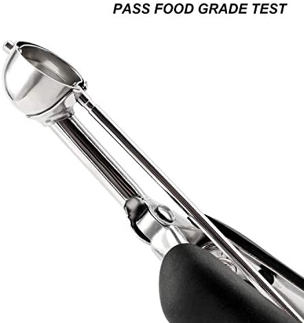 Small Cookie Scoop Set - 2 PCS Include 1 tsp / 2 tsp Cookie Dough Scoop, Cookies Scoops for Baking, Made of 18/8 Stainless Steel, Good Soft Grips, Quick Trigger Release