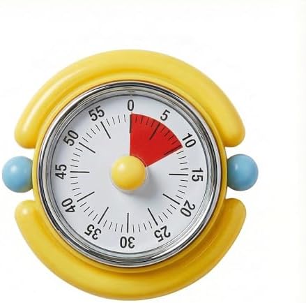 Visual Timer, Cute Magnetic Mechanical Kitchen Timer for Cooking, No Batteries Required, 60-Minute Countdown Clock for Study, Classroom, Baking, Yoga, Pomodoro - Loud Alarm