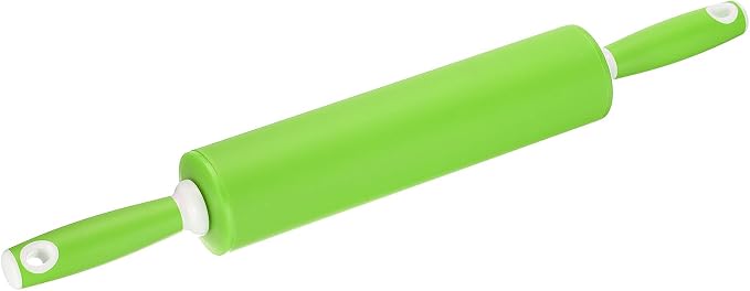 HARFINGTON Silicone Rolling Pins for Baking 20.5 Inch Rubber Handle Non-Stick Rolling Pin Small Roller Playdough Rolling Pins for Dough Pizza Pastry Fondant Kitchen, Green