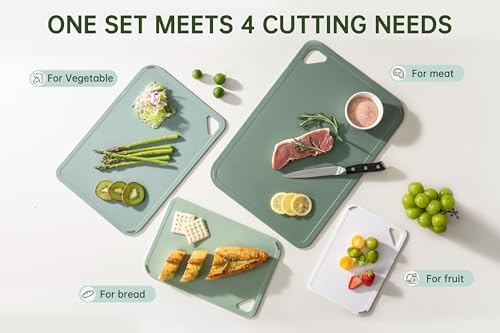 THETCHRY Plastic Cutting Board Set, Extra Large Cutting Board for Kitchen