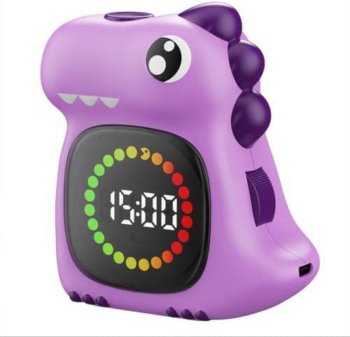 Purple Dinosaur Visual Timer for Kids, Girls Countdown Timer