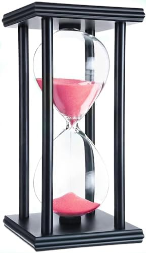 hourglas Sand Timer 30/60 Minutes Desktop Decorations Reloj de Arena ampulheta Sandglass (Pink Sand, 8 inch)