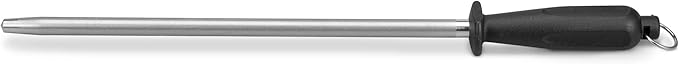 Knives Sharpener Knives Sharpening Honing Rod ALLWIN HOUSEWARE Knives Carbon Honing Steel for Chef Knives Daily Edge Maintenance Non‑Slip Handle with Anti‑Slip Metal Tip for Kitchen Cooking Gift