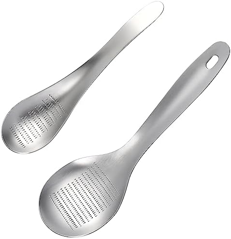 2pcs Stainless Steel Garlic Ginger Fruit Vegetable Grater Spoon Press Garlic Crusher Mincer Cutter Zester for Cheese Chocolate Baby Food Kitchen