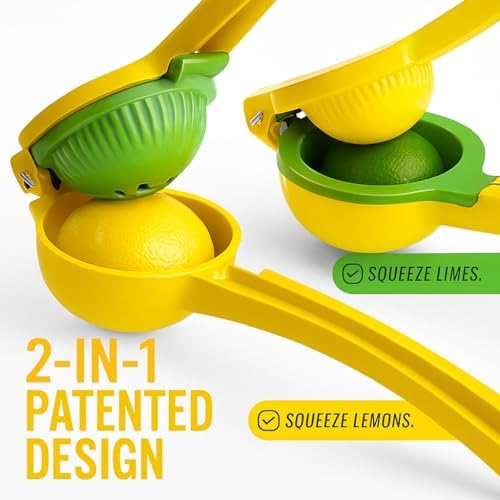 OCHI Heavy Duty Lemon Lime Squeezer – Manual Citrus Juicer Press, No Pulp or Seeds, Premium Metal Handheld Tool, Dishwasher Safe, Ideal for Lemons, Limes & More