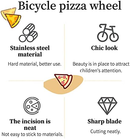 5 Pcs Bicycle Pizza Cutters,pizza Cutter Perfect Gift Kitchen Stainless Steel Bicycle Shaped Pizza Cutter Fathers Day Gift (5 PCS SET A)