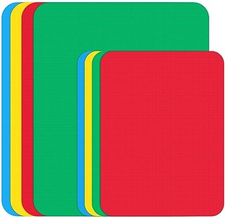 8 Pieces Plastic Cutting Boards for Kitchen, BPA Free Cutting Board Set, Flexible Cutting Mats for Meat and Vegetables, 4 Large and 4 Small Size, Multicolor