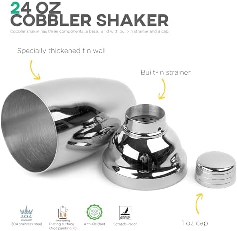 Homestia Stainless Steel Bartending Kit – Cocktail Shaker Bar Tool Set