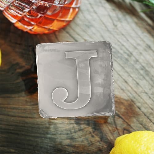 Letter J Monogram Ice Cube Mold Custom Ice Cube Mold 2 Inch Big Initials Silicone Ice Cube Tray Gifts for DAD Gifts for Him