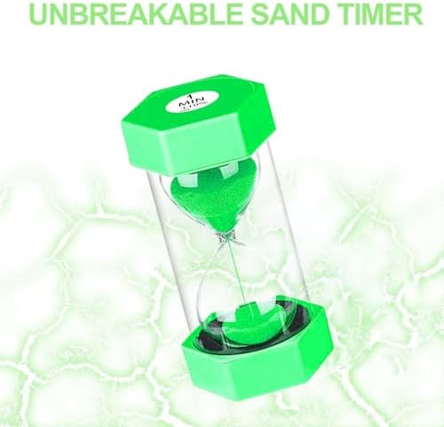 SuLiao Hourglass Sand Timer for Adult,Plastic Sand Clock 1/5 Minutes Set,Large Blue Green Sand Watch 1&5Min,Reloj de Arena Niños,Colorful Hour Glass Sandglass Timer for Classroom,Games,Kitchen,Decor