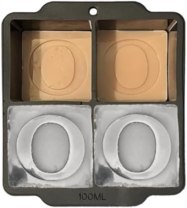 Monogrammed Ice Cubes Mold with Lid, 2 inch Whiskey Ice Cube Tray, Personalized Initials Silicone Cocktail Ice Cube Mold, Wedding Monogram, Thank You Gift, Gifts for Dad (Letter O)