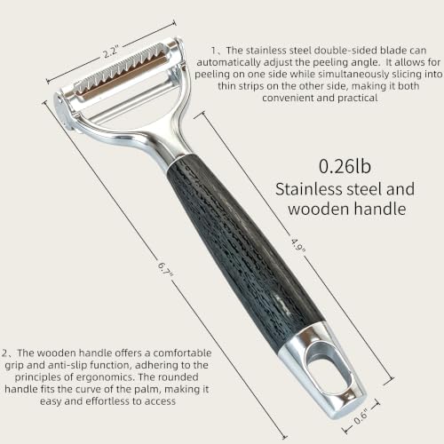 2-in-1 Julienne Peeler Vegetable Peeler for Kitchen, julian tool