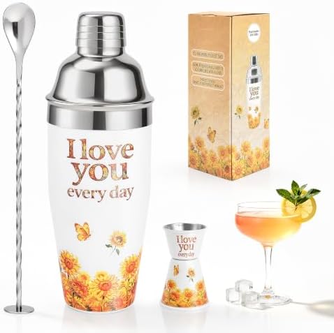 Unique Gifts for Mom Dad,Bartender Travel Set,24.3oz Cocktail Shaker Kit