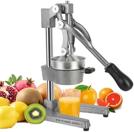 juice.Hand Press Juicer Machine, Manual Orange Juicer and Professional Citrus Juicer for Orange Juice Pom Lime Lemon Juice,Home and Commercial Extractors Squeezer, Easy to Clean, Gray