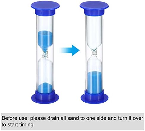 PATIKIL 3 Minute Sand Timer, 4Pcs Small Sandy Clock with Plastic Cover, Count Down Sand Glass for Games, Kitchen, Party Favors DIY Decoration, Blue