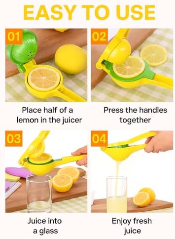 OCHI Heavy Duty Lemon Lime Squeezer – Manual Citrus Juicer Press, No Pulp or Seeds, Premium Metal Handheld Tool, Dishwasher Safe, Ideal for Lemons, Limes & More