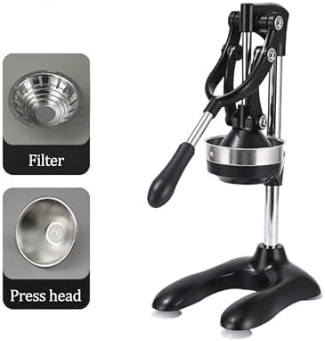 LIU&LIU Citrus Fruit Squeezer,Hand Press Fruit Juicer with Four Suction Cups,Manual Citrus Juicer,Solid Black