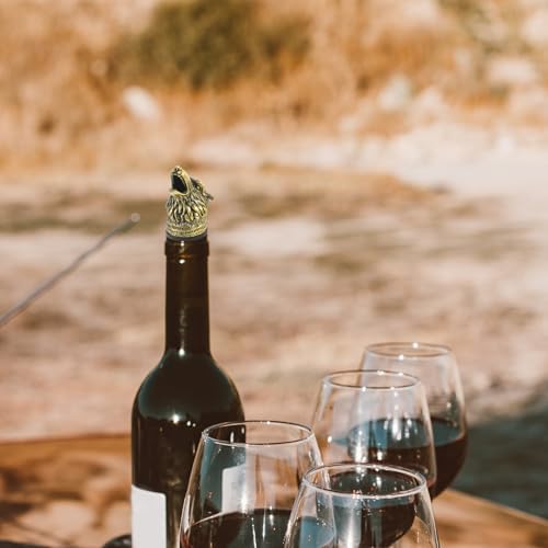 Wolf Head Wine Pourer Animal Head Wine Aerator Spout for Red Whiskey and Bottle Pouring Alloy Bar Accessory 4.05 in 1 X Pourer