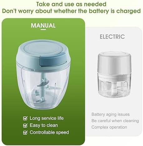 Small Manual Food Processor Protable Meat Salad Fruit Chopper Onion Cutter Garlic Mincer Kitchen Gadgets,900ml