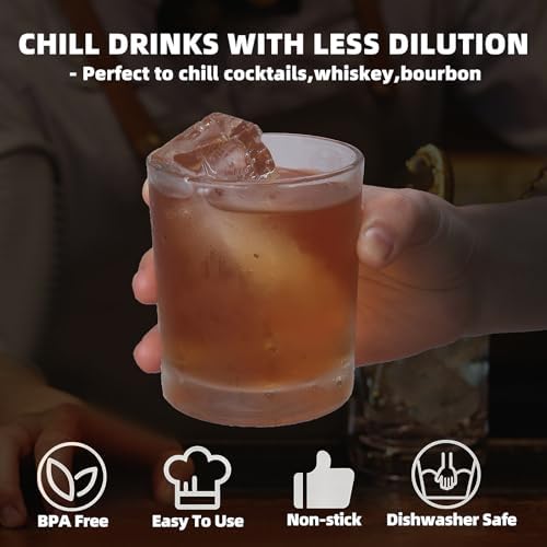 Large Ice Cube Trays for Whiskey: BECOKIT Big Silicone Ice Cube Trays - 3 * 2Inch Square Ice Cubed Tray for Bourbon Whisky and Cocktail - 2Pack Giant Silicon Ice Cube Tray (Black 2 Tray)