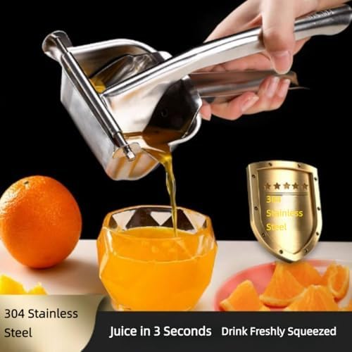 Quaestornest Thicken hand juicer citrus press squeezer, Thicken Aluminum Alloy Handheld Citrus Press for Fresh Fruit Juice, Stainless Steel Hand Held Juicer for Lemon, Orange & More (Stainless steel1)