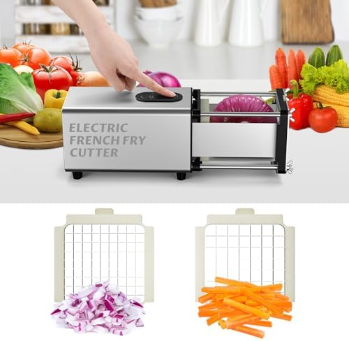 SIXRARI Replacement Chopper 1/2‘’ Blade, Commercial Vegetable Chopper Dicer Stainless Steel Blade and Pusher Block for Fruit Cutting Machine Tomato Onions Carrots French Fries Cutter