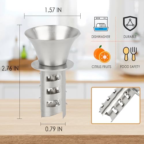 KAYCROWN 18/8 Stainless Steel Manual Lemon Juicer Squeezer, Easy Squeeze Small Hand Juicer and Reamer, Hand Citrus Juicer and Lemon Pourer, Screw Limes squeezer, Dishwasher Safe, Pack of 2