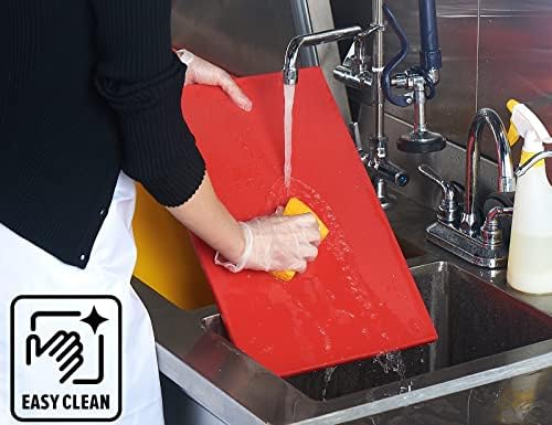 CURTA Cutting Boards for Kitchen, 20" x 14" x 0.5" Red Color Coded Plastic Chopping Board with Anti Slip Surface Dishwasher Safe
