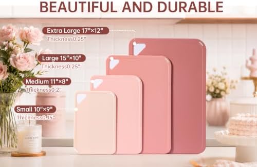 Plastic Cutting Board, Extra Large Pink Cutting Board for Kitchen