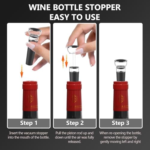 Electric Wine Aerator & Decanter Pump – Perfect Fathers Day Quiet Dual-Pump Aeration, Measured Pouring, Temp Display & USB Rechargeable System – Professional Wine Tool for Home Bars (Black)