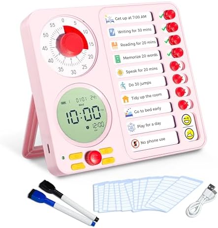 Herloreen Visual Timer for ADHD, Chore Chart & Task Planner for Kids,Adults