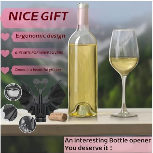 Bat 2-in-1 Wine & Beer Opener, Goth Corkscrew,Halloween Gifts for Women